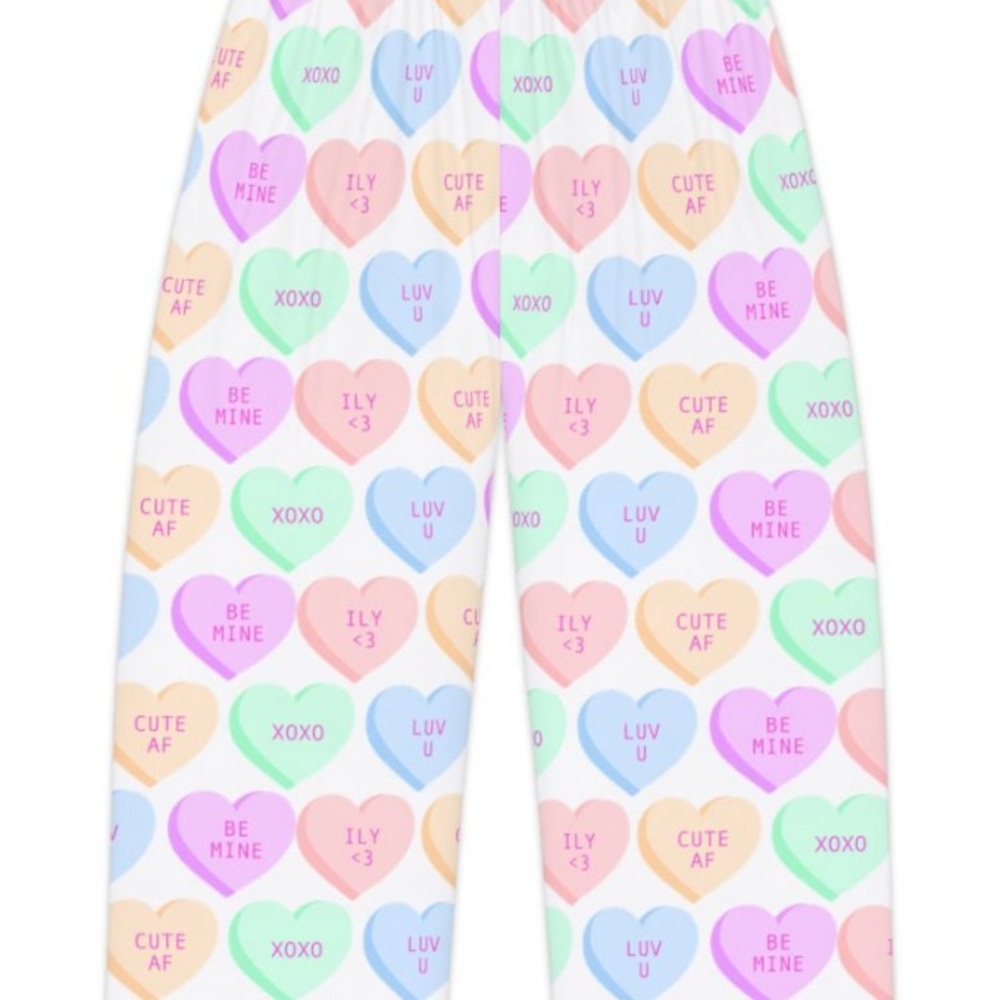 Women's PJ Pants - Pastel Valentine's Day Hearts Design